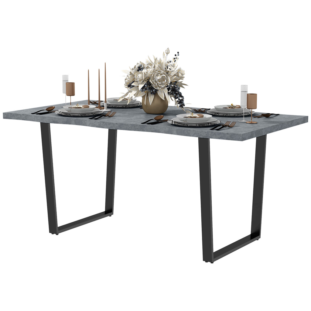  Industrial Dining Table with Wave-edged