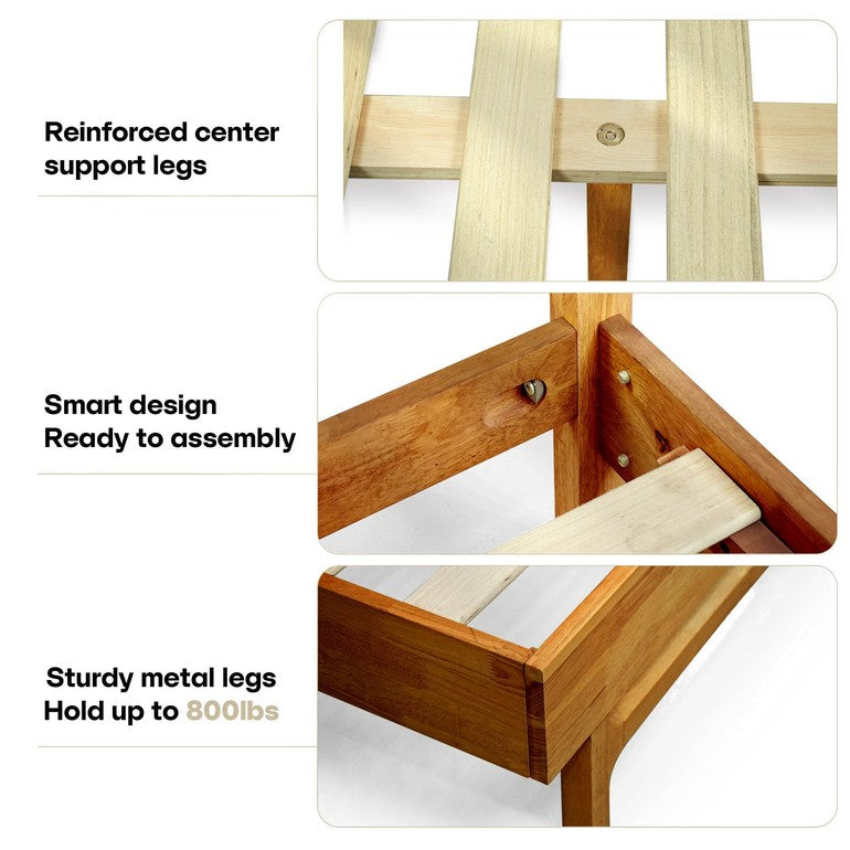 Slother-Elara Platform Bed Frame with Headboard