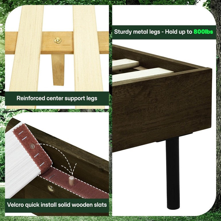 Slother-Alander Deluxe Wood Platform Bed Frame