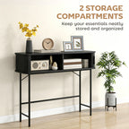 Julian Modern-Mid-Century Narrow Entryway/Console Table with Storage-Black