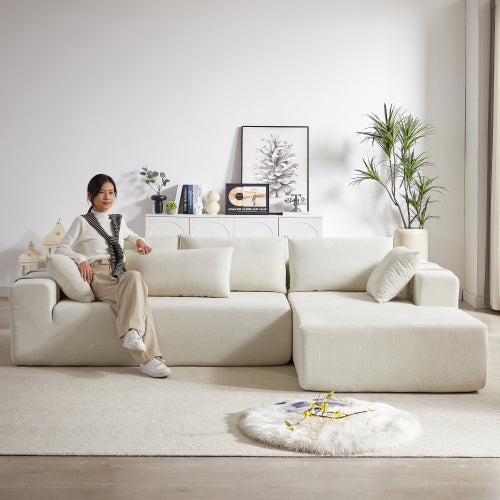 Antoni 108" Modern Modular L‑Shaped Sectional Sofa with Reversible Chaise – Chenille Upholstery