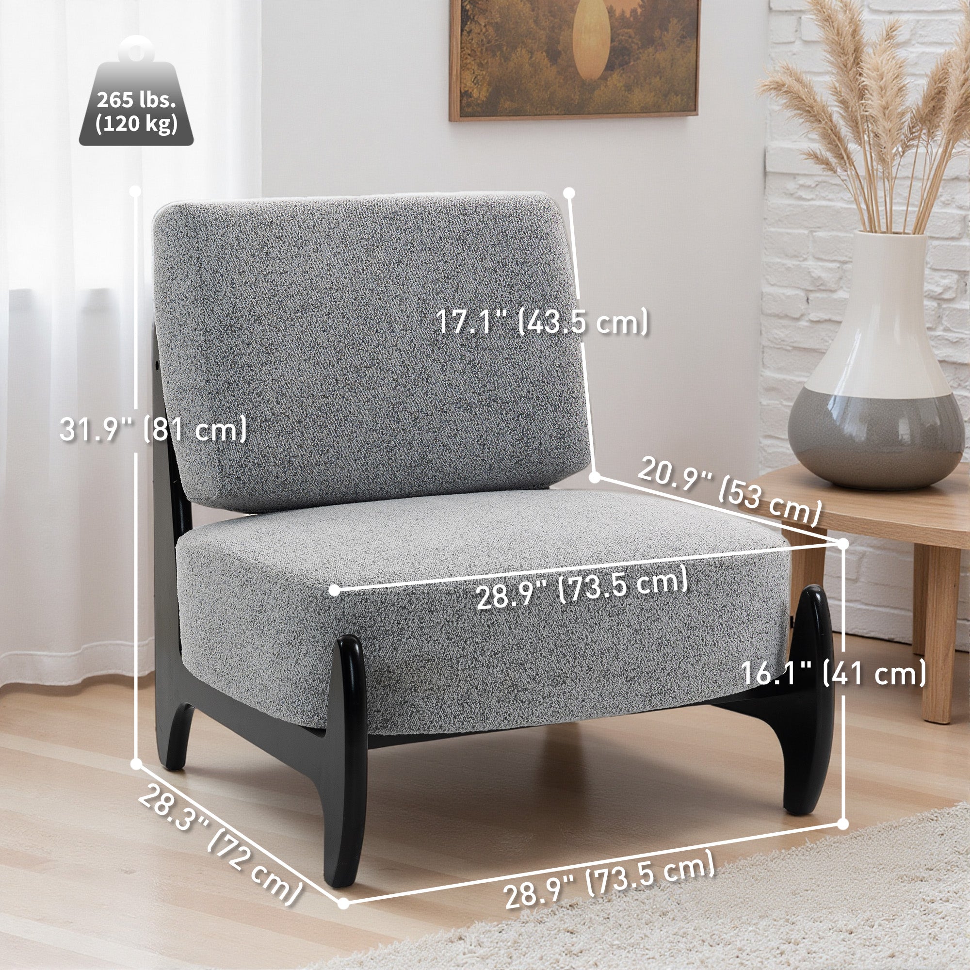 Camden Modern Accent Chair-Grey