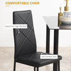 Adam Modern Space-Saving Dining Set for 4-Black