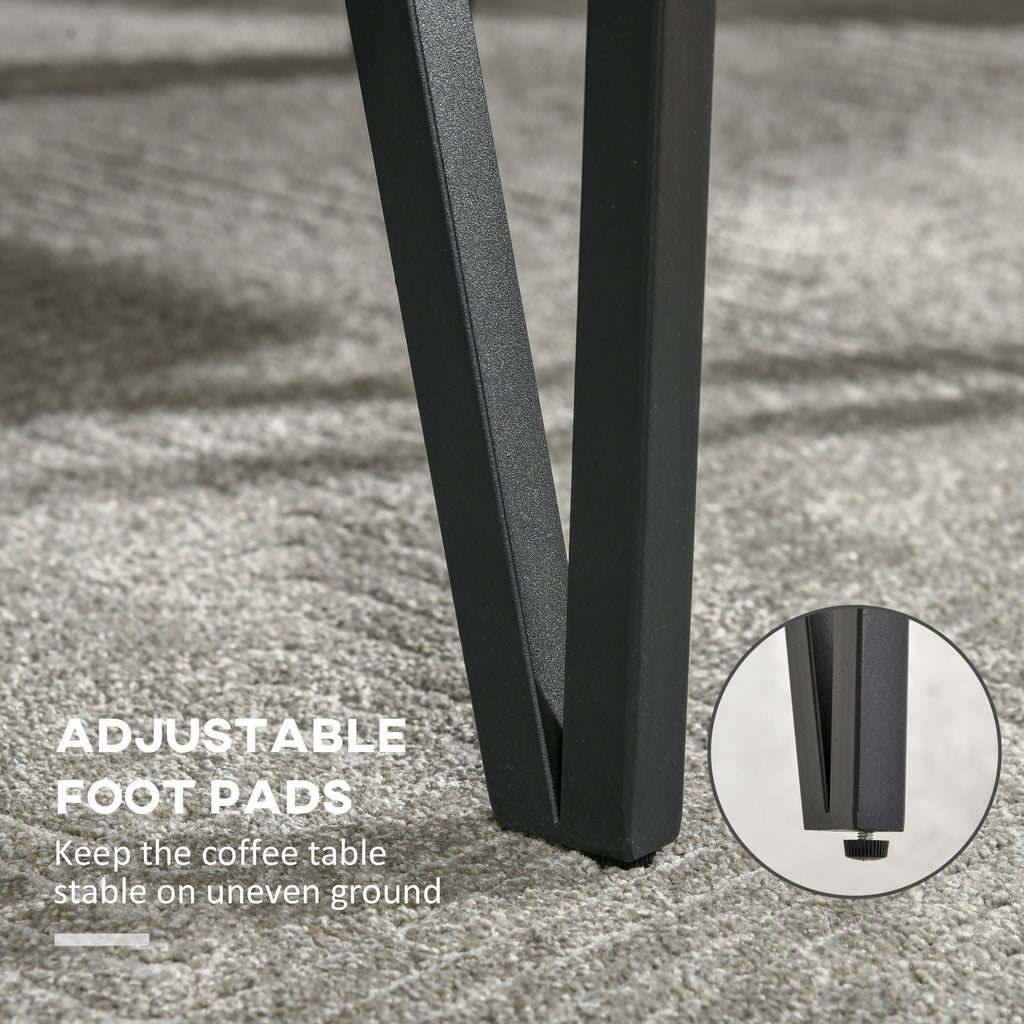 Aubrey Rustic Coffee Table, Rectangle Nature Central Table with Steel Hairpin Legs for Living Room