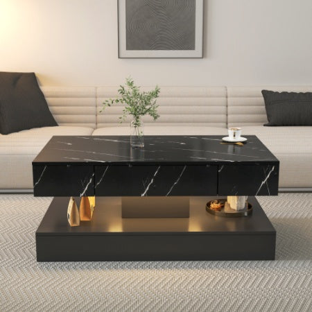 Cole 16.93" High LED Coffee Table – Modern RGB Living Room Centerpiece with Storage