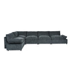 Jewel 115.5" Modular Deep Gray Sectional Sofa with Storage &
