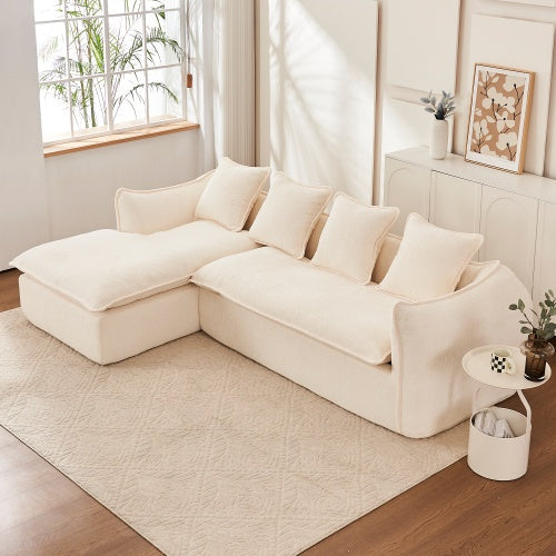 SpaceLux Oversized 3 Seater Sectional in Beige or Grey