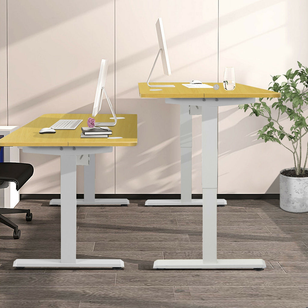 Kylar 48-Inch Electric Standing Adjustable Office Desk with Memory Presets and USB Port-Natural