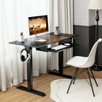 Florian 48" Electric Sit to Stand Desk with Keyboard Tray-Rustic Brown