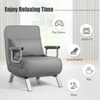 Jade 6‑Position Convertible Sleeper Chair –Gray | 4‑in‑1 Folding Sofa Bed for Small Spaces