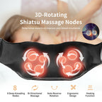 Genesis Shiatsu Neck Massager with Heat and Deep Tissue 3D-Kneading-Black