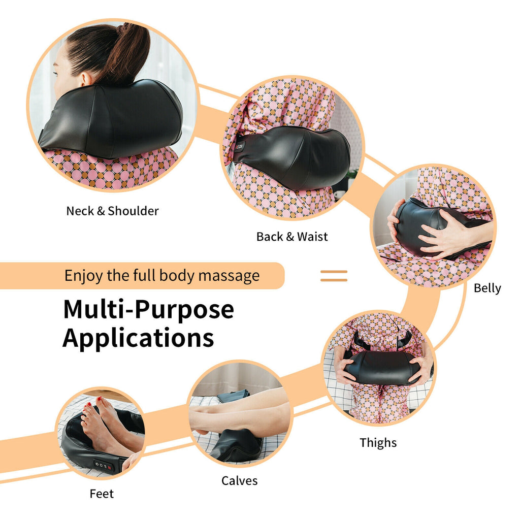 Genesis Shiatsu Neck Massager with Heat and Deep Tissue 3D-Kneading-Black