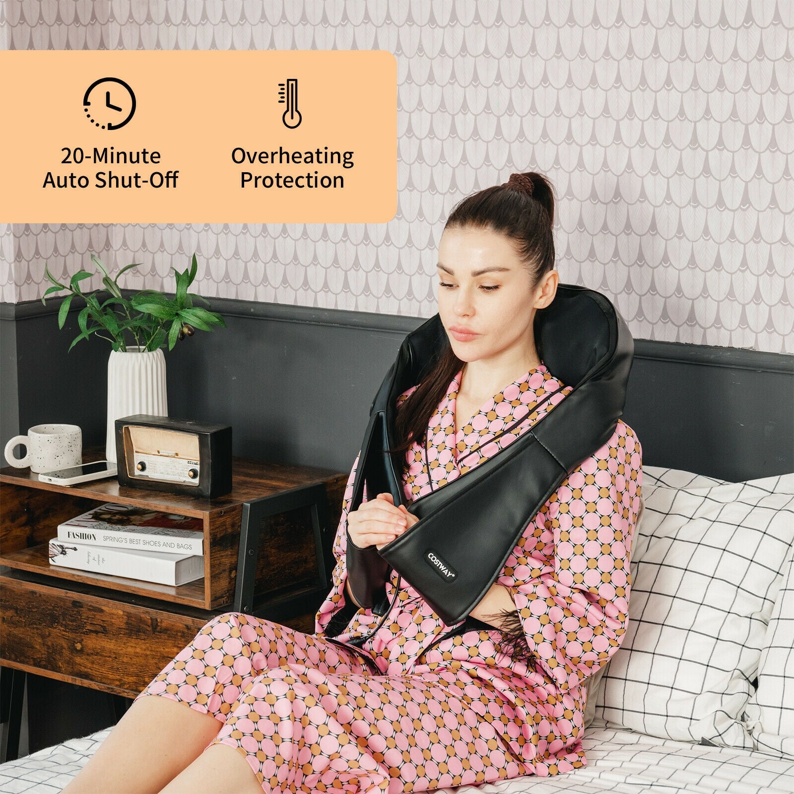 Genesis Shiatsu Neck Massager with Heat and Deep Tissue 3D-Kneading-Black