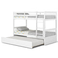 Jaden Twin-Over-Twin Bunk Bed with Pull-out Trundle and Ladder-White