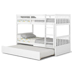 Jaden Twin-Over-Twin Bunk Bed with Pull-out Trundle and Ladder-White