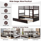 Jaden Twin-Over-Twin Bunk Bed with Pull-out Trundle and Ladder-Espresso