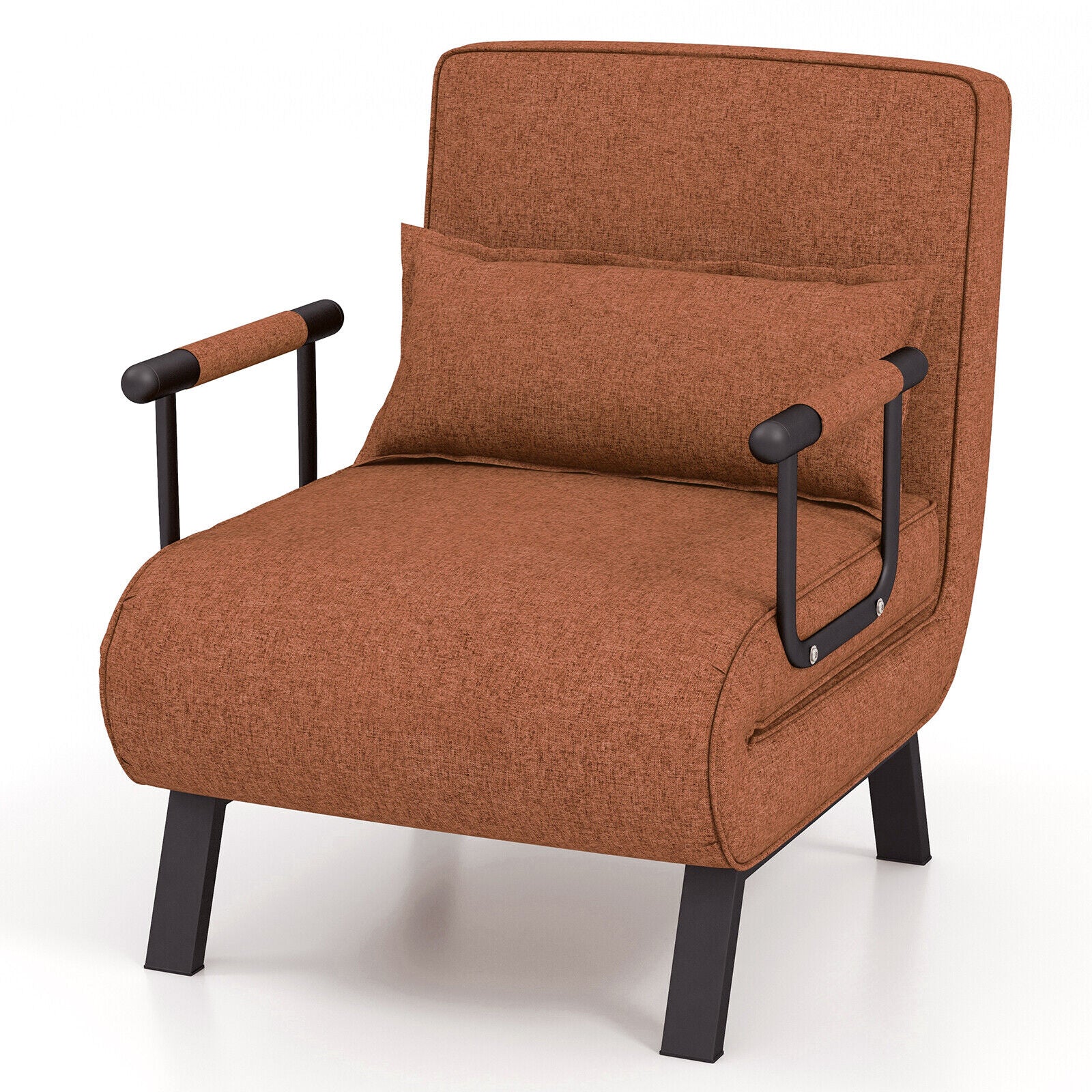 Jade 6‑Position Convertible Sleeper Chair-Coffee | 4‑in‑1 Folding Sofa Bed for Small Spaces