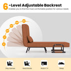Jade 6‑Position Convertible Sleeper Chair-Coffee | 4‑in‑1 Folding Sofa Bed for Small Spaces