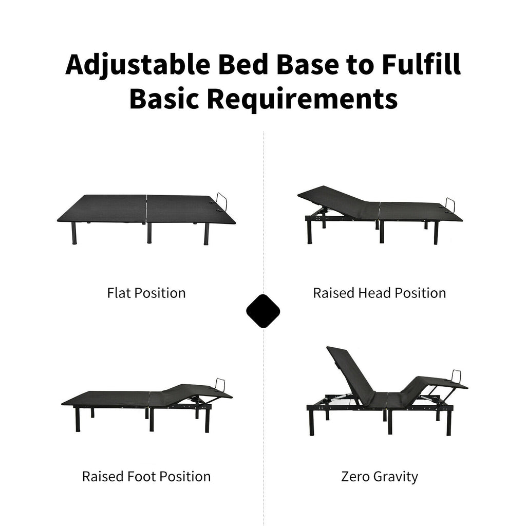 ElevateRest 3.0 Queen Adjustable Base — Zero Gravity, Wireless Remote, Dual USB Ports