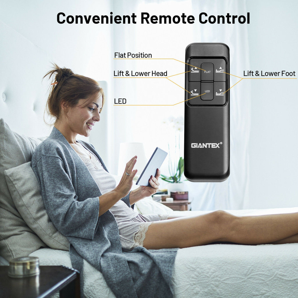 ElevateRest 2.0 Queen Adjustable Base — Head & Foot Incline, USB Ports-Available in 2 Sizes