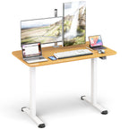 Milton Electric Standing Computer Desk with Adjustable height and Anti-collision Technology-Natural