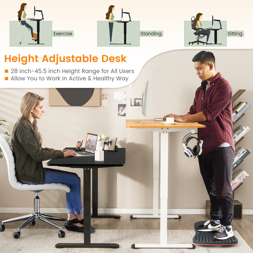 Milton Electric Standing Computer Desk with Adjustable height and Anti-collision Technology-Natural