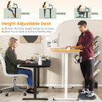 Milton Electric Standing Computer Desk with Adjustable height and Anti-collision Technology-Natural