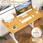 Milton Electric Standing Computer Desk with Adjustable height and Anti-collision Technology-Natural