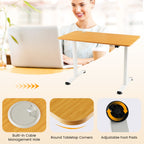 Milton Electric Standing Computer Desk with Adjustable height and Anti-collision Technology-Natural