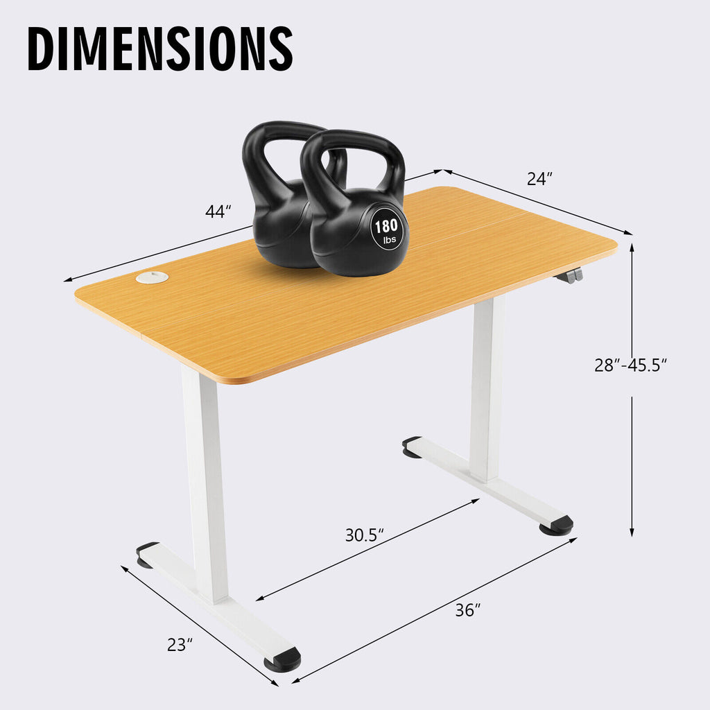 Milton Electric Standing Computer Desk with Adjustable height and Anti-collision Technology-Natural
