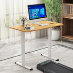 Milton Electric Standing Computer Desk with Adjustable height and Anti-collision Technology-Natural