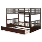 Hudson Full over Full Bunk Bed with Trundle-Brown