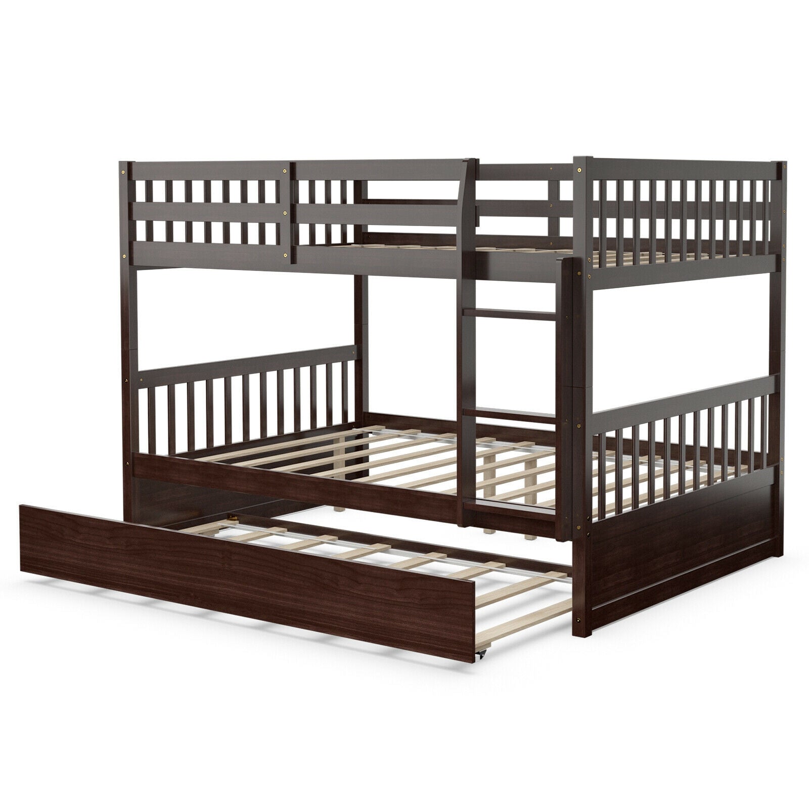 Hudson Full over Full Bunk Bed with Trundle-Brown