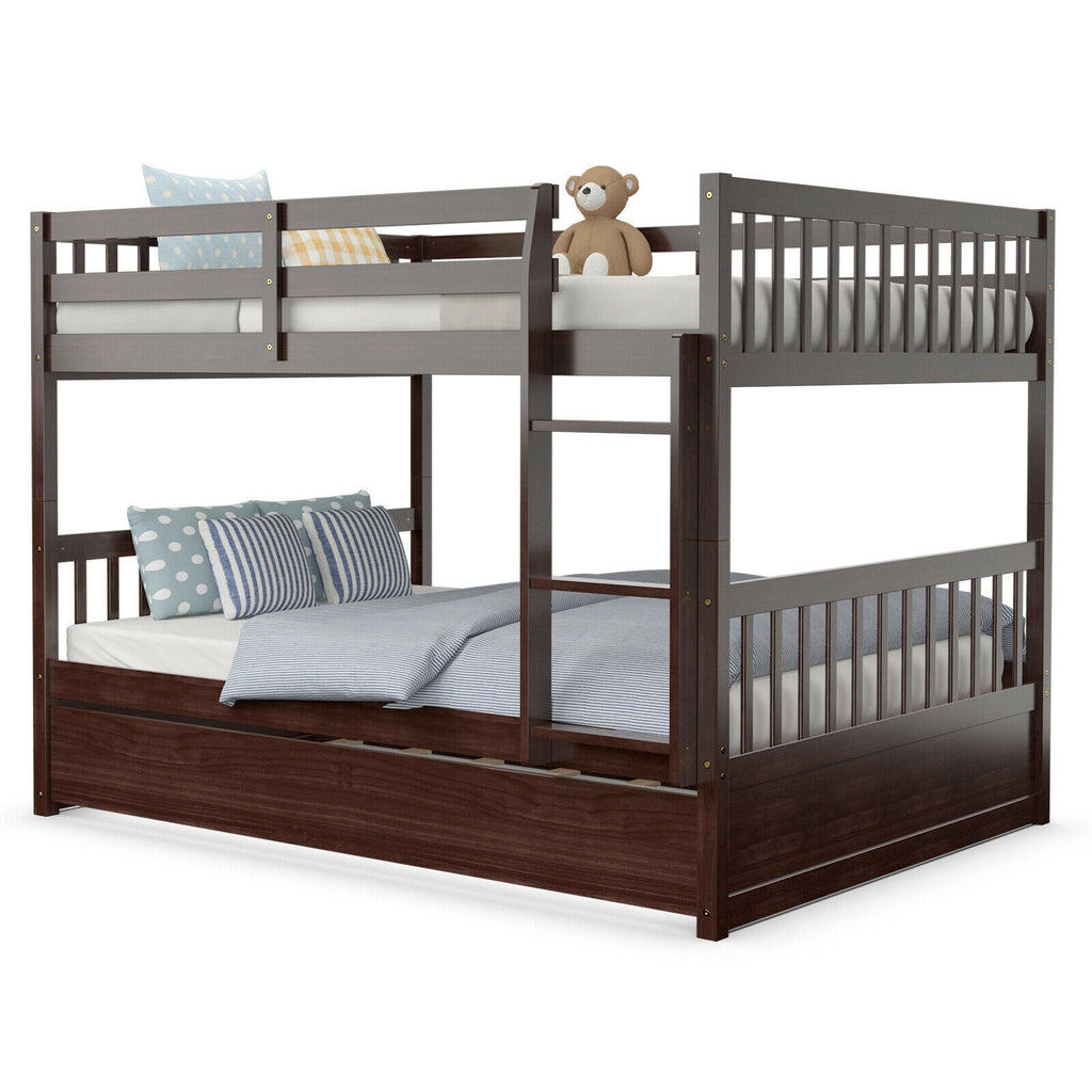 Hudson Full over Full Bunk Bed with Trundle-Brown