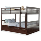 Hudson Full over Full Bunk Bed with Trundle-Brown