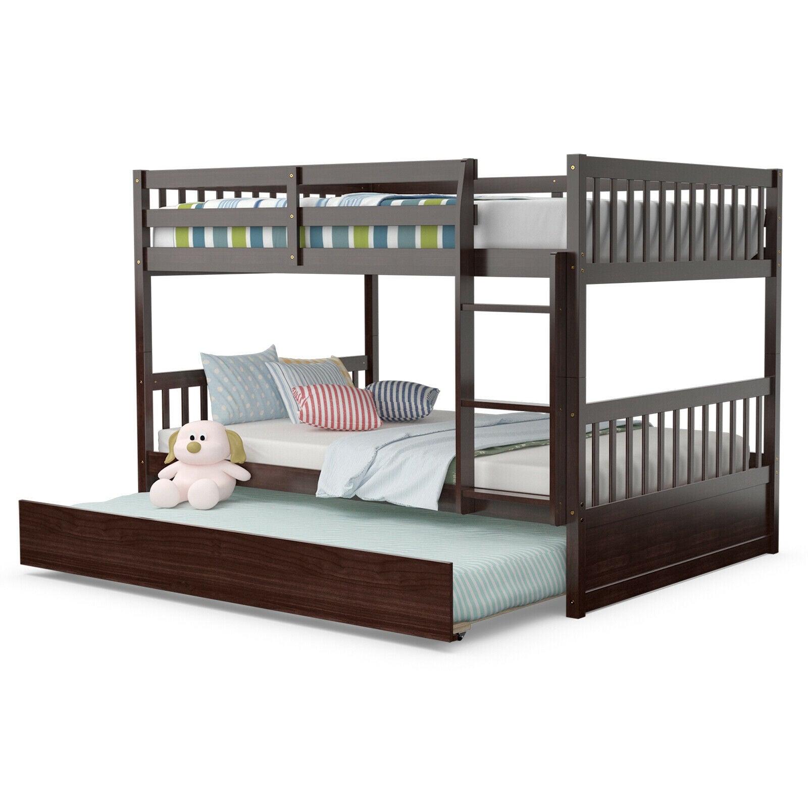 Hudson Full over Full Bunk Bed with Trundle-Brown