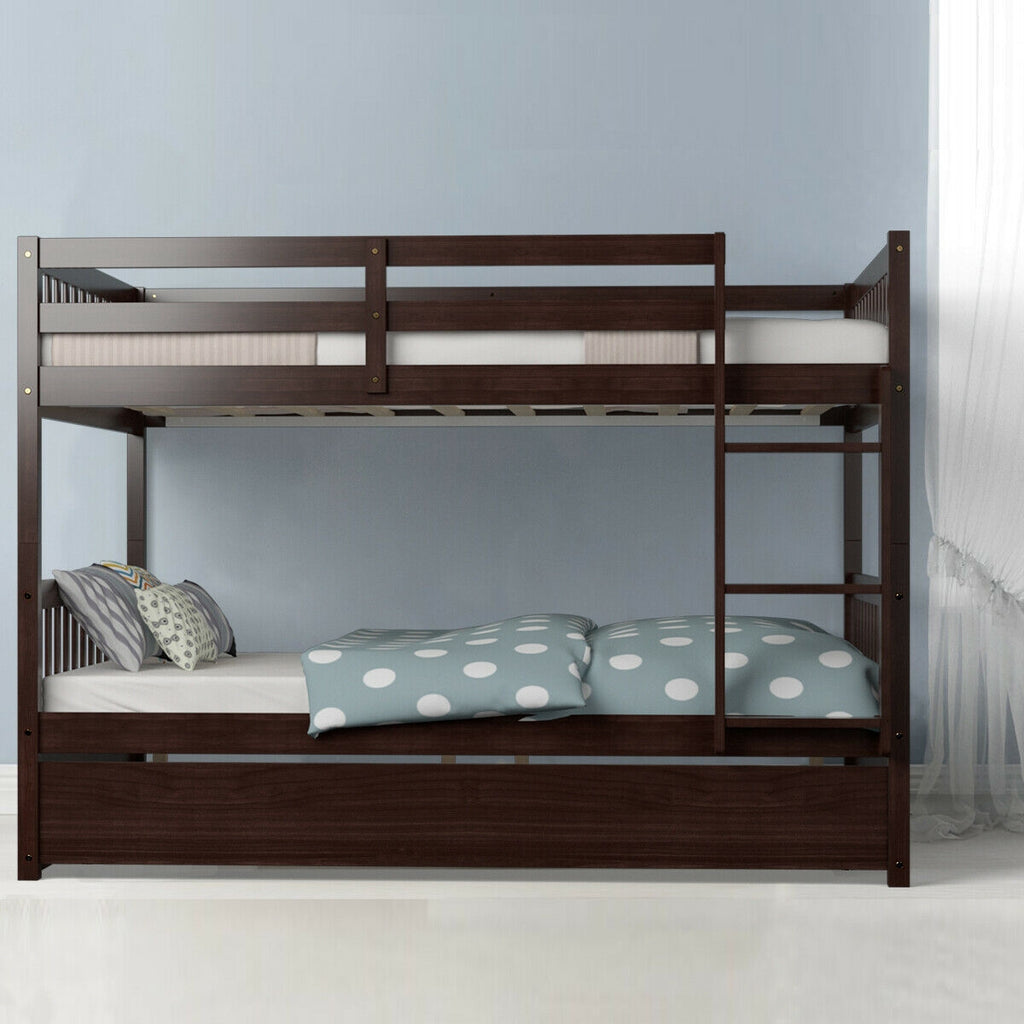 Hudson Full over Full Bunk Bed with Trundle-Brown
