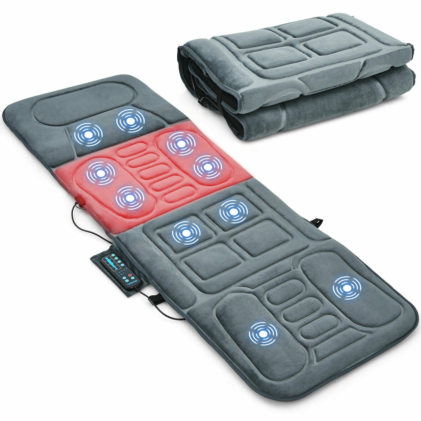 Shelby Foldable Massage Mat with Heat &amp; 10 Vibration Motors–Full‑Body Relaxation Anywhere
