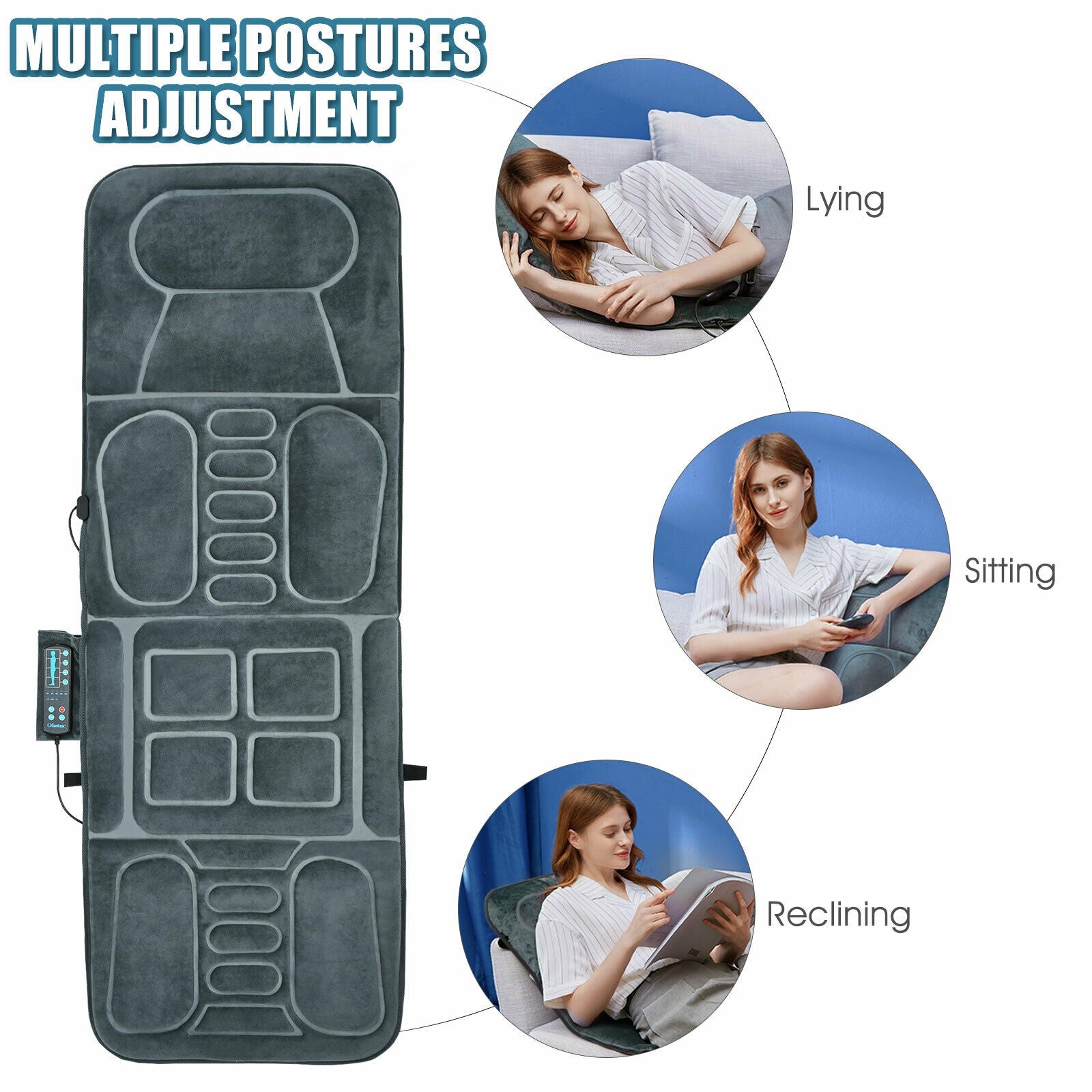 Shelby Foldable Massage Mat with Heat &amp; 10 Vibration Motors–Full‑Body Relaxation Anywhere