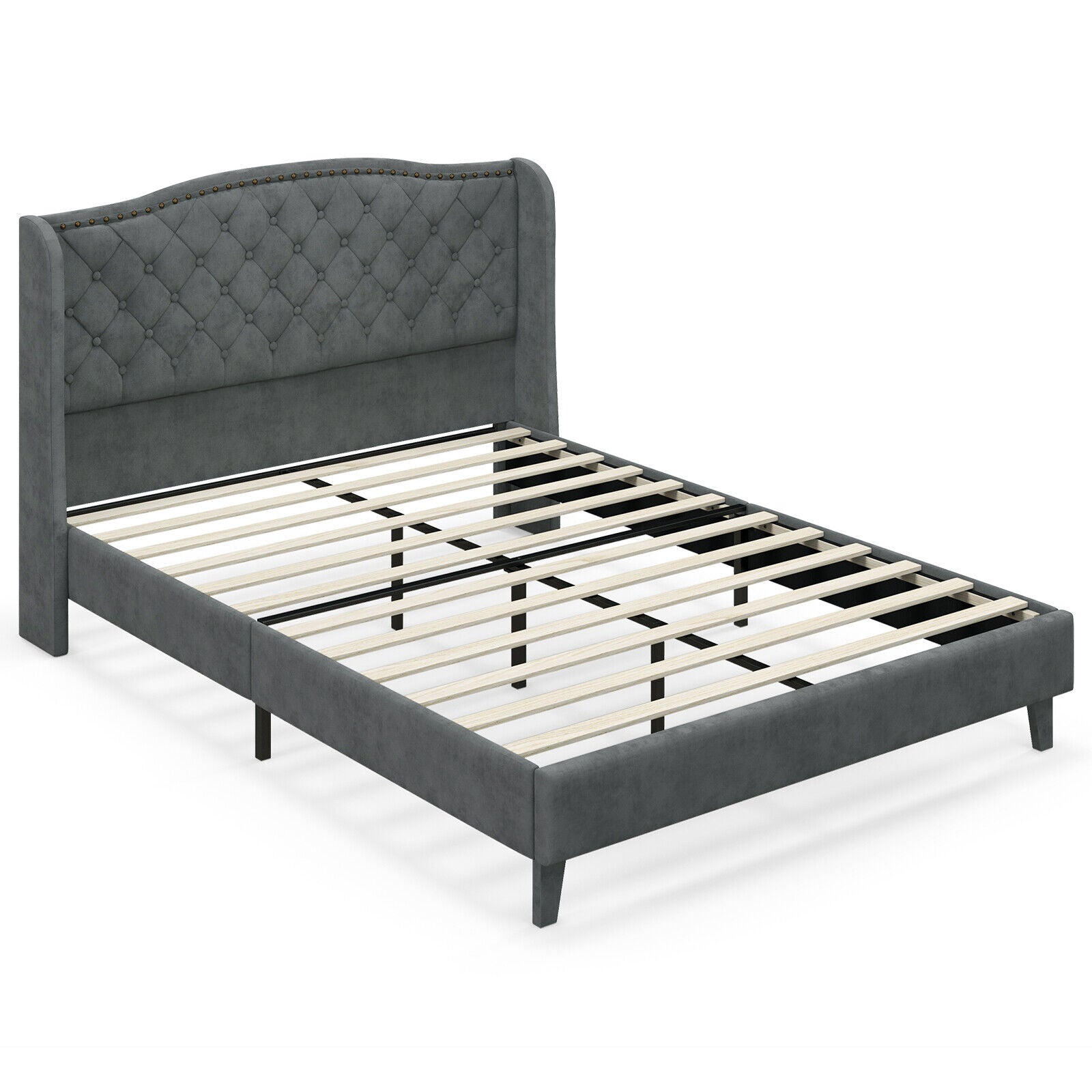 Darby full size bed frame upholstered platform bed frame