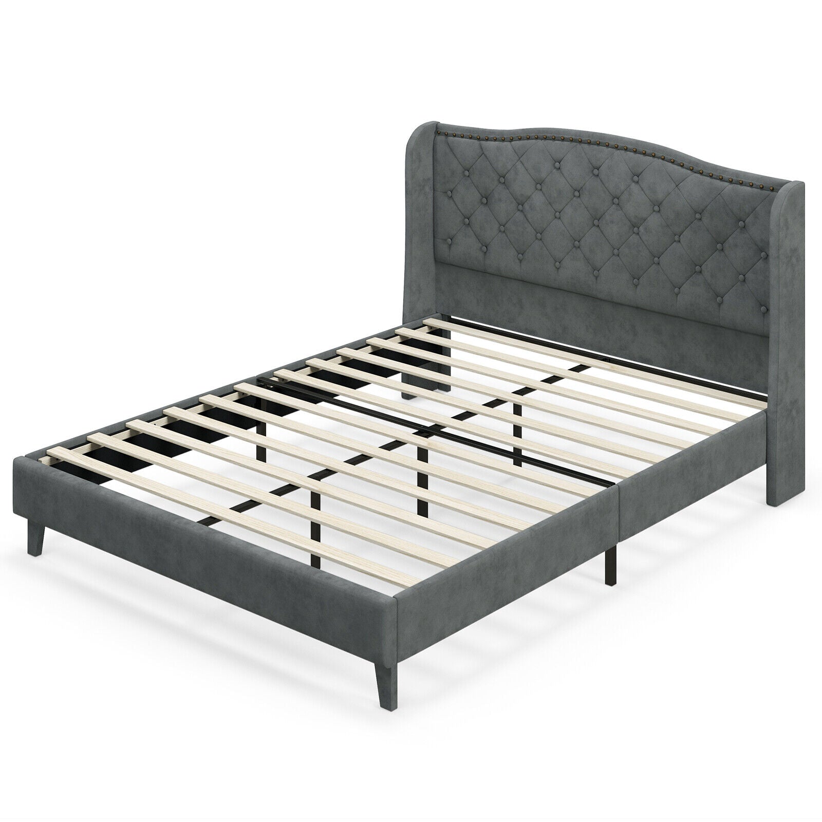 Darby queen size bed frame upholstered platform bed frame