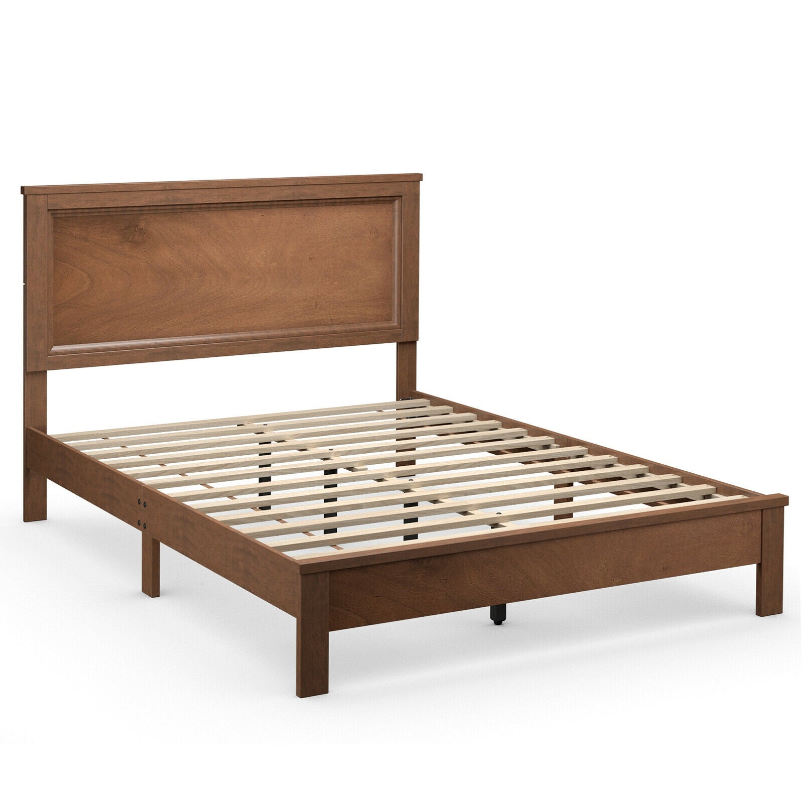 Kelsey Queen solid wood bed frame Walnut