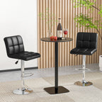 Madison Modern Adjustable Swivel Counter/Bar Stools-Set of 2–PU Leather Stools with Back & Footrest-Black