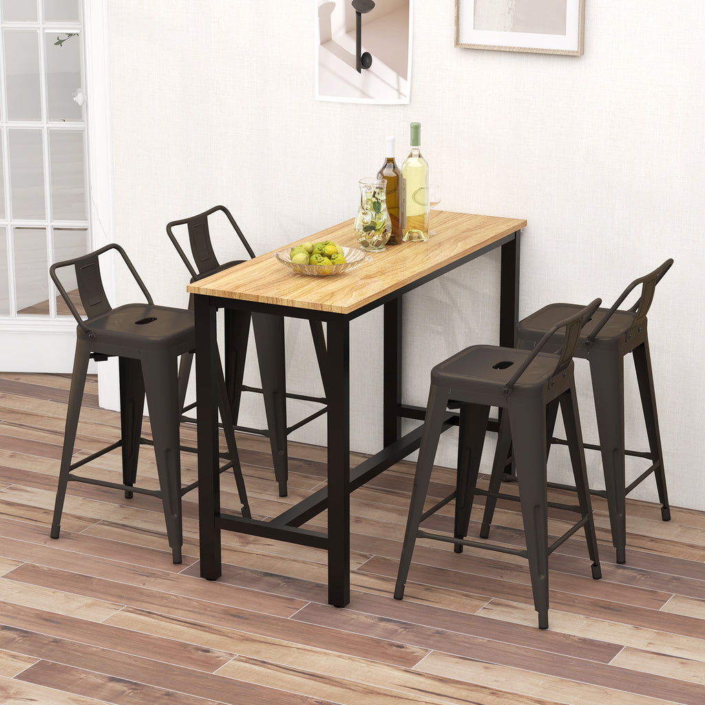 Auden 24" Set of 4 Counter Stools – Gunmetal | Space‑Saving, Durable & Modern