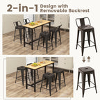 Auden 24" Set of 4 Counter Stools – Gunmetal | Space‑Saving, Durable & Modern
