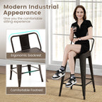 Auden 24" Set of 4 Counter Stools – Gunmetal | Space‑Saving, Durable & Modern