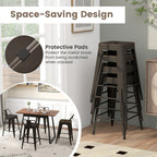 Auden 24" Set of 4 Counter Stools – Gunmetal | Space‑Saving, Durable & Modern