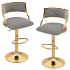 Arya adjustable counter/bar stools with gold trim