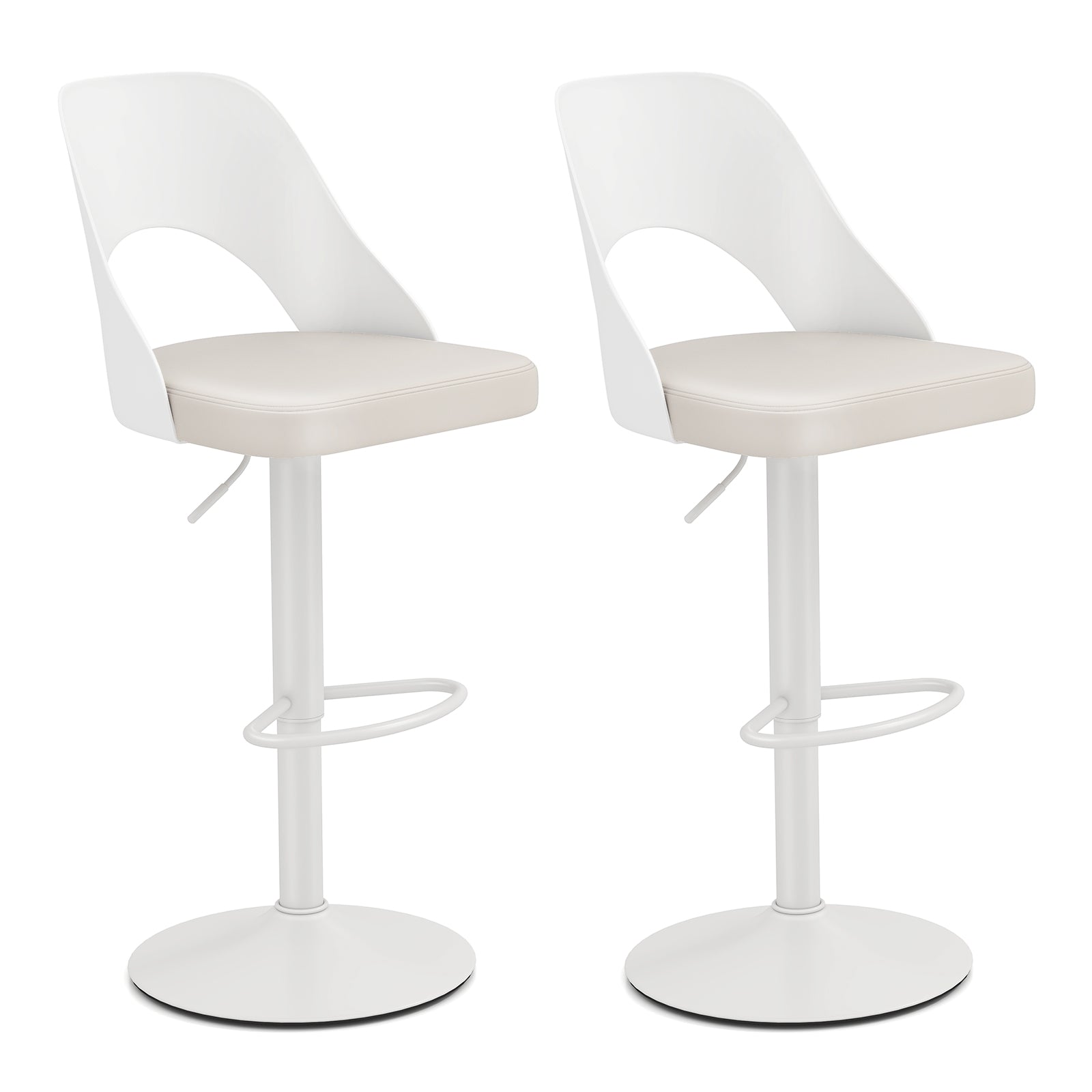 Mason Modern adjustable counter/barstools White