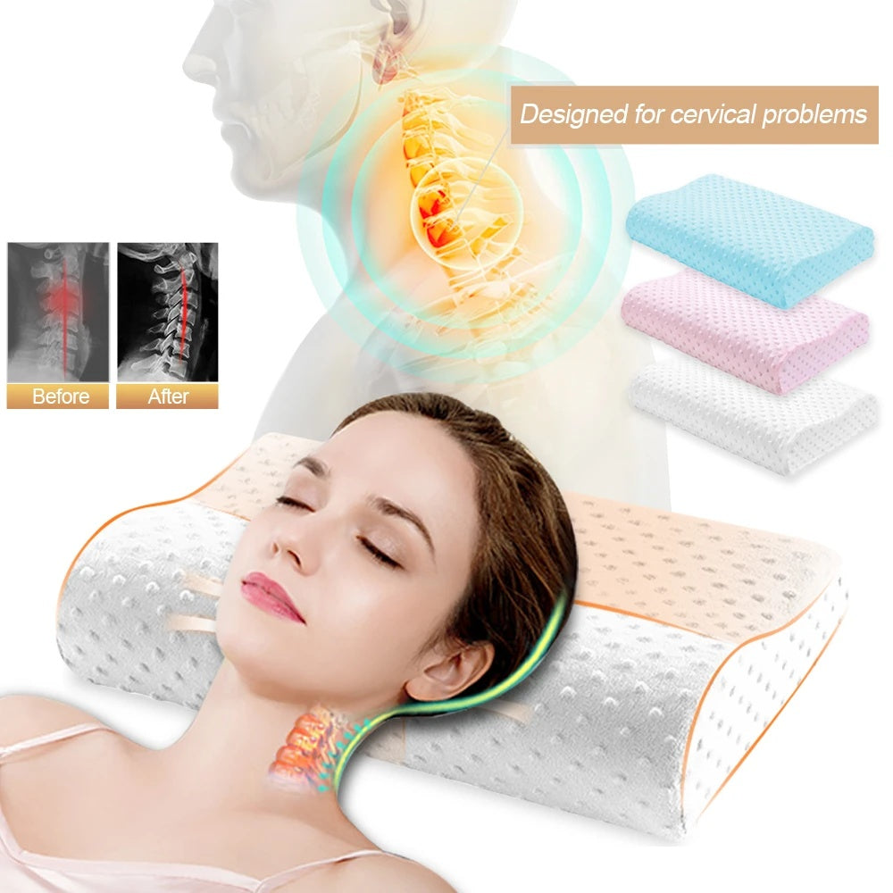 Cervical Memory Foam Neck Pillow–Orthopedic Support for Pain‑Free Sleep